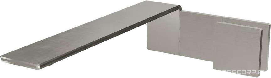 Смеситель для раковины, встраиваемый в стену, 1 ручк. вертик., излив 256мм, (цв. тертая сталь), 5mm ZZ