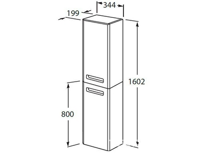 Пенал подвесной GAP 34,4х19,9х160 см, правый, цвет белый, крепеж в комплекте ZZ Roca Gap ZRU9302738