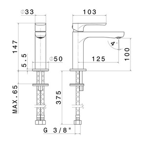Смеситель для раковины, без донного клапана, хром Kerama Marazzi OLE 69412KM.21.018