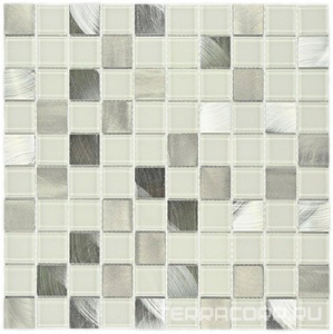 Мозаика Bonaparte Мозаика стеклянная Titan Silver (30x30x4) 31,8x31,8 Комбинированный 