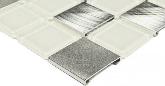 Мозаика Bonaparte Мозаика стеклянная Titan Silver (30x30x4) 31,8x31,8 Комбинированный 