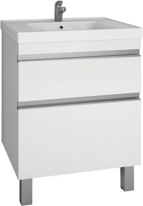 Тумба напольная  Plus 60см., 2 ящика, БЕЗ раковины, цв.белый KL Dreja Grace 99.0904