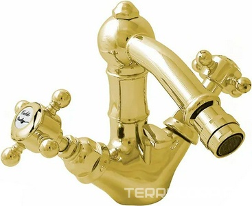 Смеситель для биде на 1 отв. с д/к, (цв.гальван.золото, ручки Half Dome), Nicolazzi ZZ Nicolazzi Tradizionale 1434 GB 70