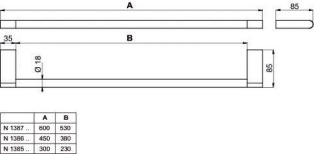 Полотенцедержатель 450мм, (цв. хром),  ZZ Ideal Standard Connect N1386AA