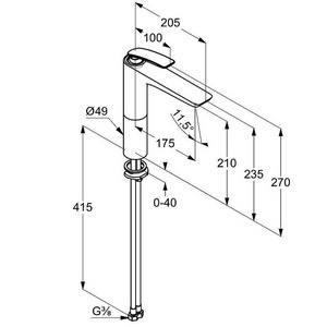 Смеситель для раковины  высокий, однорычажный, без донного клапана, гибк.подвод, белый/хром ZZ Kludi Balance 522969175