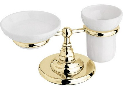 Держатель мыльницы и стакана, настольный, БЕЗ мыльницы и стакана, (цв.гальван.золото),  ZZ Nicolazzi Classica 1494 GB