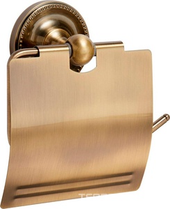 Держатель для туалетной бумаги, с крышкой, настенный, цв.бронза XX Fora Real FOR-RE015