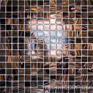 Мозаика Мастера Керамики Glass Мозаика HK-18 (чип 2x2мм) шоколадное золото ZZ32.7x32.7 Коричневый 