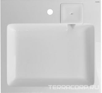 Раковина подвесная 600х550х100 мм, установка над стир.машиной, литьевой мрамор, сифон в комплекте, цв. белый, ZZ Azario Azario CS00086605