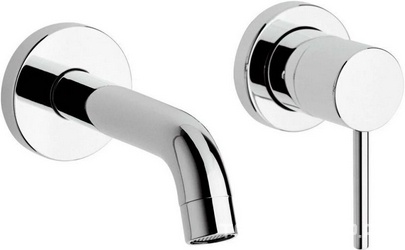 Смеситель для раковины, встраиваемый в стену, излив 190-215мм, (цв.хром), Cox ZZ