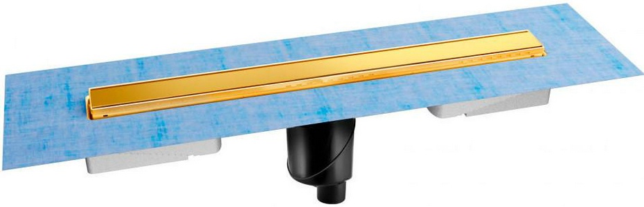 Душевой трап Berges B1 Keramik 092019, 80 см, выпуск: вертикальный, нержавеющая сталь, решетка золото глянец ZZ Berges Универсал 092019