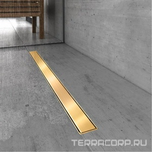 Душевой трап Berges B1 Keramik 092019, 80 см, выпуск: вертикальный, нержавеющая сталь, решетка золото глянец ZZ Berges Универсал 092019