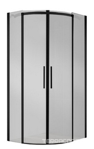 Душевое ограждение 1000x1000х1950мм, 2 раздвижных двери, 2 неподвижных секции, (стекло прозрачн.8мм, фурн.цв.черный), Acqua ZZ BelBagno ACQUA ACQUA-R-2-100-C-Nero