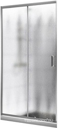 Дверь для душа, в нишу 110хh195см, раздвижная, 1 дверь, 1 неподв.секция, правая/левая, (стекло Шиншила 5мм, фурн.цв.хром), Uno ZZ