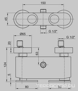 Смеситель для душа, (цв.сатин), Butterfly ZZ Cezares butterfly BUTTERFLY-DM-04
