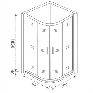 Душевое ограждение "Latte" R-90, полукруглое 90*90, стекло прозрач., БЕЗ поддона, профиль хром ZZ Good Door LATTE ЛА00002