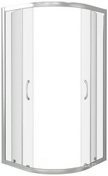 Душевое ограждение "Latte" R-90, полукруглое 90*90, стекло прозрач., БЕЗ поддона, профиль хром ZZ