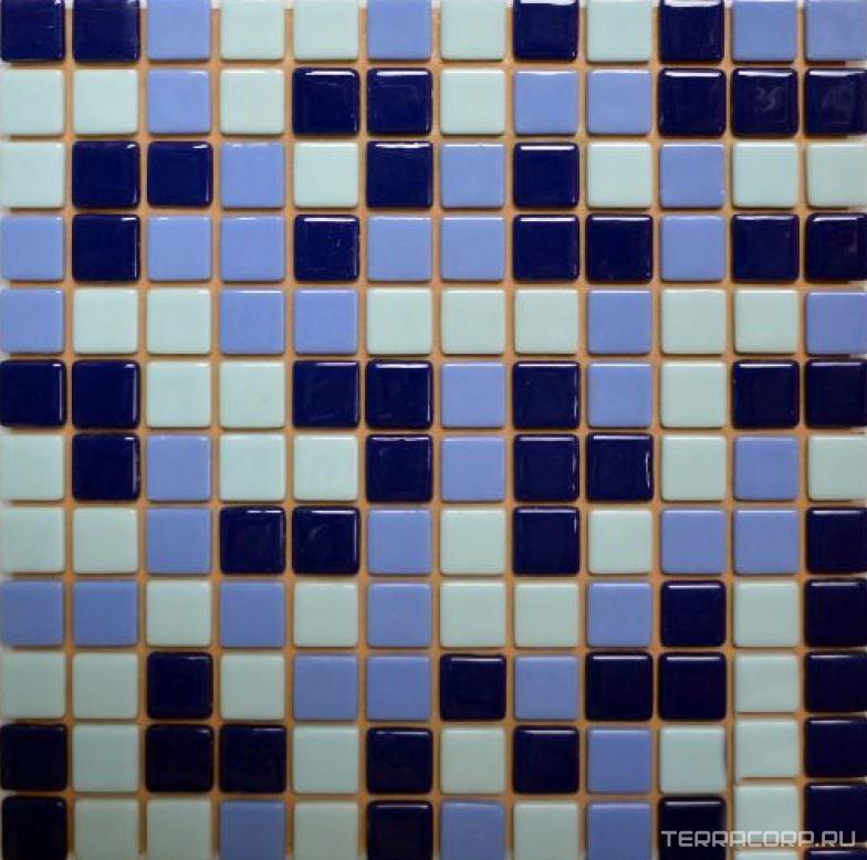 Мозаика Мастера Керамики Glass mix Мозаика 25FL-S-085 (син. кобальт+голубой 10%+син. кобальт 10%) бассейновая (чип 2.5x2.5) 31.5x31.5 Комбинированный, фото 3