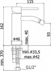 Смеситель для биде, без д/к, (цв.хром),  ZZ Paffoni Light LIG131CR