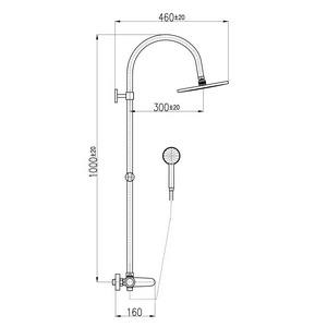 Душевая стойка с верхним и ручным душем Tigris, цвет белый ZZ Rav Slezak tigris TG182.5/3BC