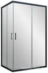 Душевое ограждение ZA-F Novo , 1200x900x1900 мм,  профиль черный матовый, стекло прозрачное с покрытием BriteGuard, ZZ