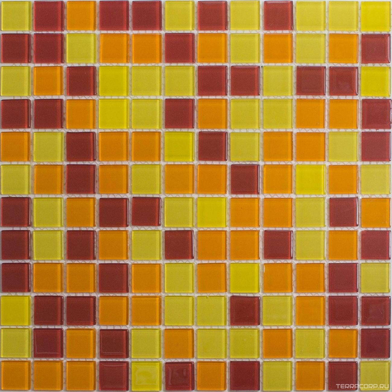 Мозаика Мастера Керамики Glass Мозаика микс Золотая осень (чип 2x2) ZZ30x30 XX Комбинированный, фото 3