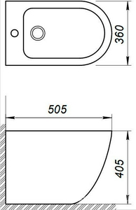 Биде напольное 560х410x370мм, (крепеж к полу в компл.), Sfera ZZ BelBagno Sfera-R BB2141B