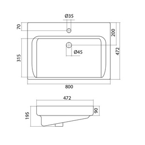 Раковина Тигода 80 для тумбы  80, белая  ZZ Aquaton Америна 1WH302084