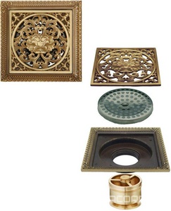 Трап сливной CANYON d40, с декоративной решеткой 120х120 мм, с мех-м обратным клапаном, бронза XX Veragio Canyon VR.CAN-2059.BR