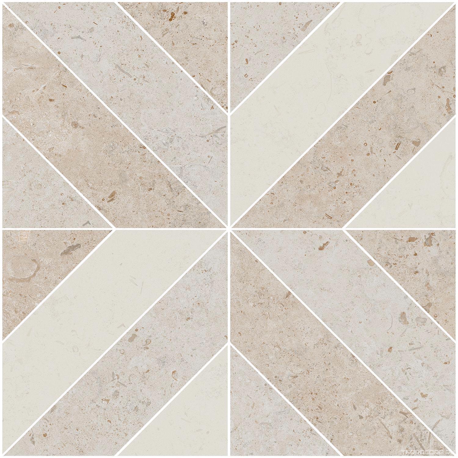 Керамогранит Kerama Marazzi Лаймстоун Декор Про бежевый матовый 60х60 Бежевый, фото 5