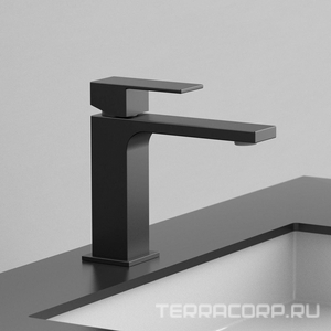Смеситель для раковины, без д/к, (цв.черный матовый),  ZZ Vincea Cube VBF-1C01MB