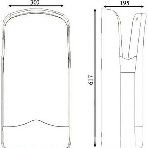 Сушилка для рук Nofer  01303.W, 30x19.5x61.7 см,1760 Вт, сенсорная, цвет белый, ZZ Nofer V-JET 01303.W