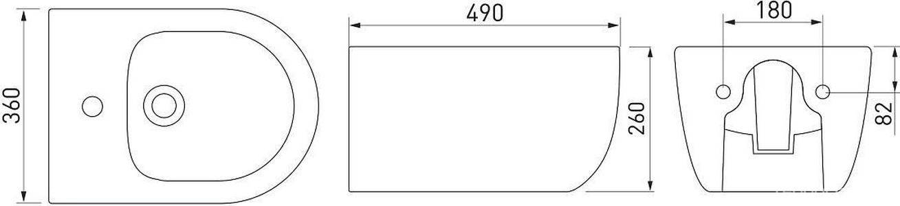 Биде подвесное, цв. белый, ZZ Berges Ego 082017