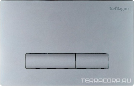 Кнопка двойного смыва, для инсталляции д/унитаза, (цв.хром матовый ), BelBagno Genova ZZ BelBagno Универсал BB020-GV-CHROME.M