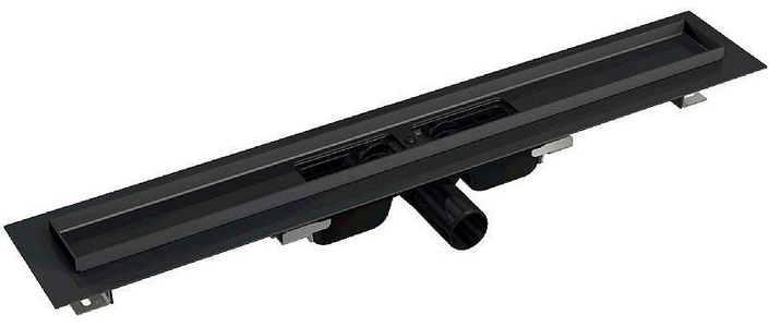 Универсальный водоотводящий желоб 300 мм 101BLACK-300, без решетки, цв.черный ZZ AlcaPlast APZ APZ101BLACK-300