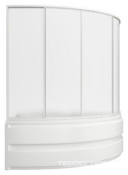 Шторка для ванны акрил. Сагра (стекло)  /4 створки 160х100 см/ (дуги в комплекте) XX