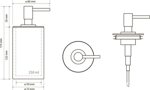 Дозатор для жидкого мыла, настольный, (цв.черный матовый),  ZZ Bemeta Gamma 145609320
