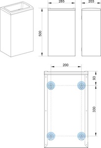 Ведро для мусора подвесное 285х203хh500мм, 25л., (цв.хром/антрацит),  ZZ Keuco Moll 12788 010001