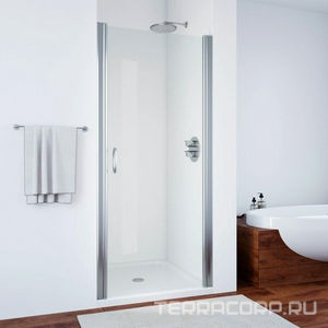 Дверь в нишу  95*190 см, одностворчатая распашная, универсальная, профиль хром глянец., стекло прозрачное с покрытием BriteGuard ZZ Vegas Glass EP ЕР 95 08 01 BriteGuard