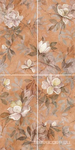 Керамическая плитка Kerama Marazzi Магнолия Панно  2 матовый из 4 частей (30х60) 60х120 Комбинированный 