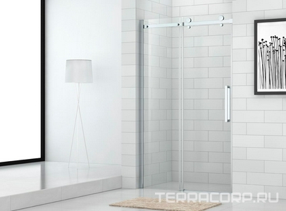 Душевая дверь (1580-1610) х1950 мм,  1сегм. раздвиж, вход 600 мм, 1 неподв.,(стекло-прозрачное 8 мм, профиль-хром), Stylus ZZ Cezares Stylus M STYLUS-O-M-BF-1-160-C-Cr