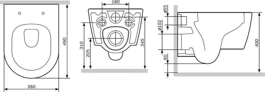 Подвесной унитаз c крышкой-сиденьем микролифт, белый AMPM FUNC C8F1700SC