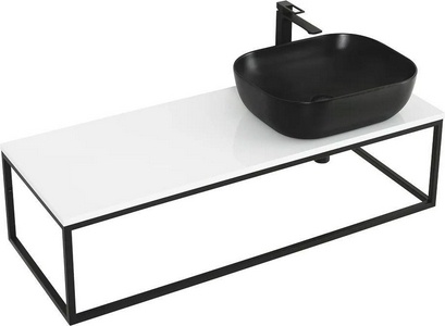 Столешница 1204x462x19мм, асимметричное правостороннее расположение отверстий для раковины и смесителя, (МДФ цв.Bianco Opaco), BelBagno ZZ BelBagno Универсал EK-120-AS-BO-R