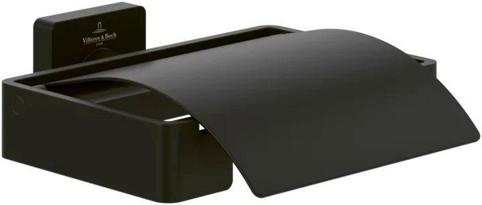 Держатель для т/б, с крышкой, (цв.черный матовый),  ZZ Villeroy & Boch Elements – Striking TVA152013000K5