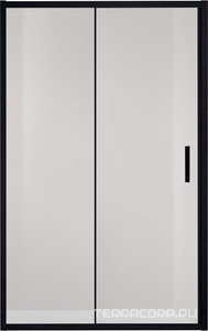 Дверь для душа, в нишу 1150хh1900мм, раздвижная, 1 дверь, 1 неподв.секция, правая/левая, (стекло прозрачное 6мм, фурн.цв.черный мат.),  ZZ Vincea Garda VDS-1G115CLB