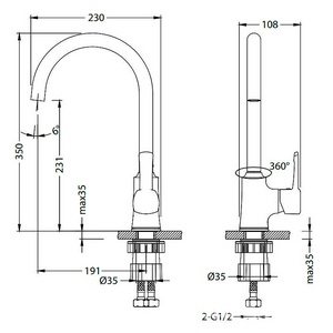 Смеситель для кухни, цв.хром ZZ Lemark evitta LM0505C