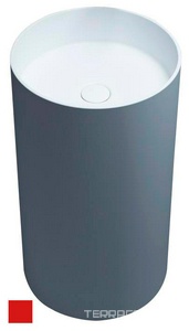 Раковина 465х465хh900мм,напольн,без отв.д/смес.и перелива,S-Stone, матов.цв.RAL3028,клапан Up&Down в цв.раковины в комп,техн.отв.д/сифона, 03ZZ Salini Armonia 130113SMRF / RAL3028 Pure red (Красный мат) + техн.отв.д/сиф