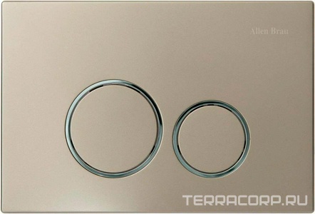 Кнопка двойного смыва, пневм., для инсталляции д/унитаза, (пластик цв.никель, кольца кнопок цв.хром),  ZZ Allen Brau Priority 9.20001.BN