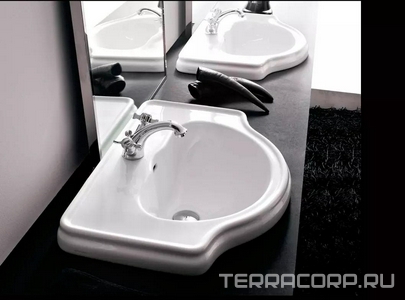 Раковина 62х46см, встраиваемая в столешницу сверху, с 1 отв.д/смесит.,  ZZ Kerasan Retro 103001