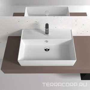 Раковина мебельная для тумбы  60, прямоугольная, отверстие под смеситель, белая Sanita Luxe Novel WB.FN/Novel/60-C/WHT.G/S1 / NOV60SLWB01